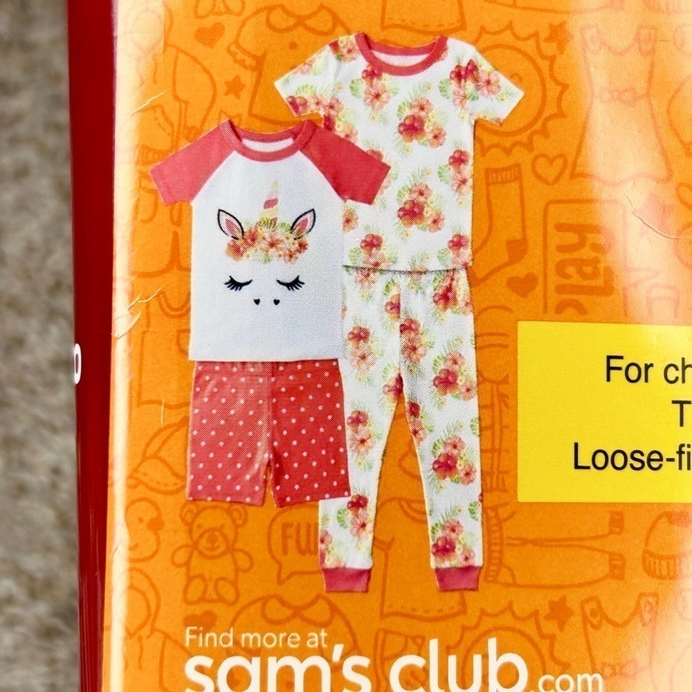 Member's Mark Girl's 4-Piece Snug Fit Mix-N-Match Favorite Pajamas Set - Picture 10 of 10